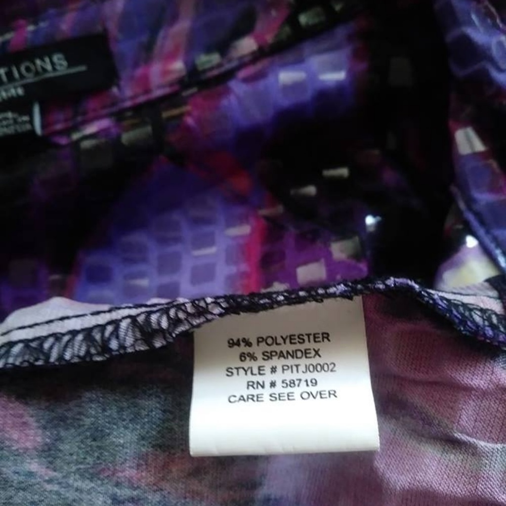 Purple Pink Black Shiny Jacket 80's PL - Picture 4 of 6